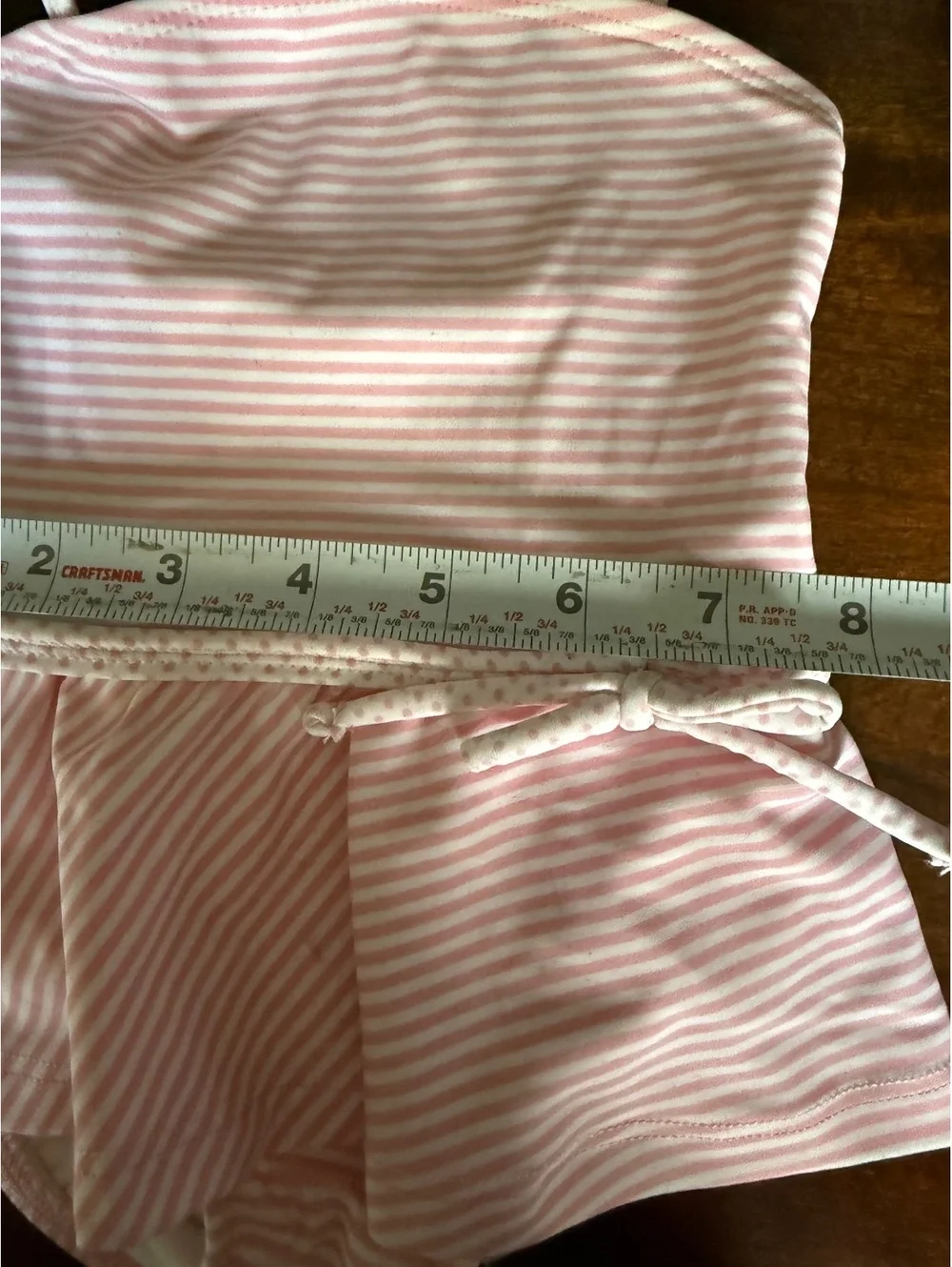 Pink and White Striped Baby Girl Swim Dress with Bow